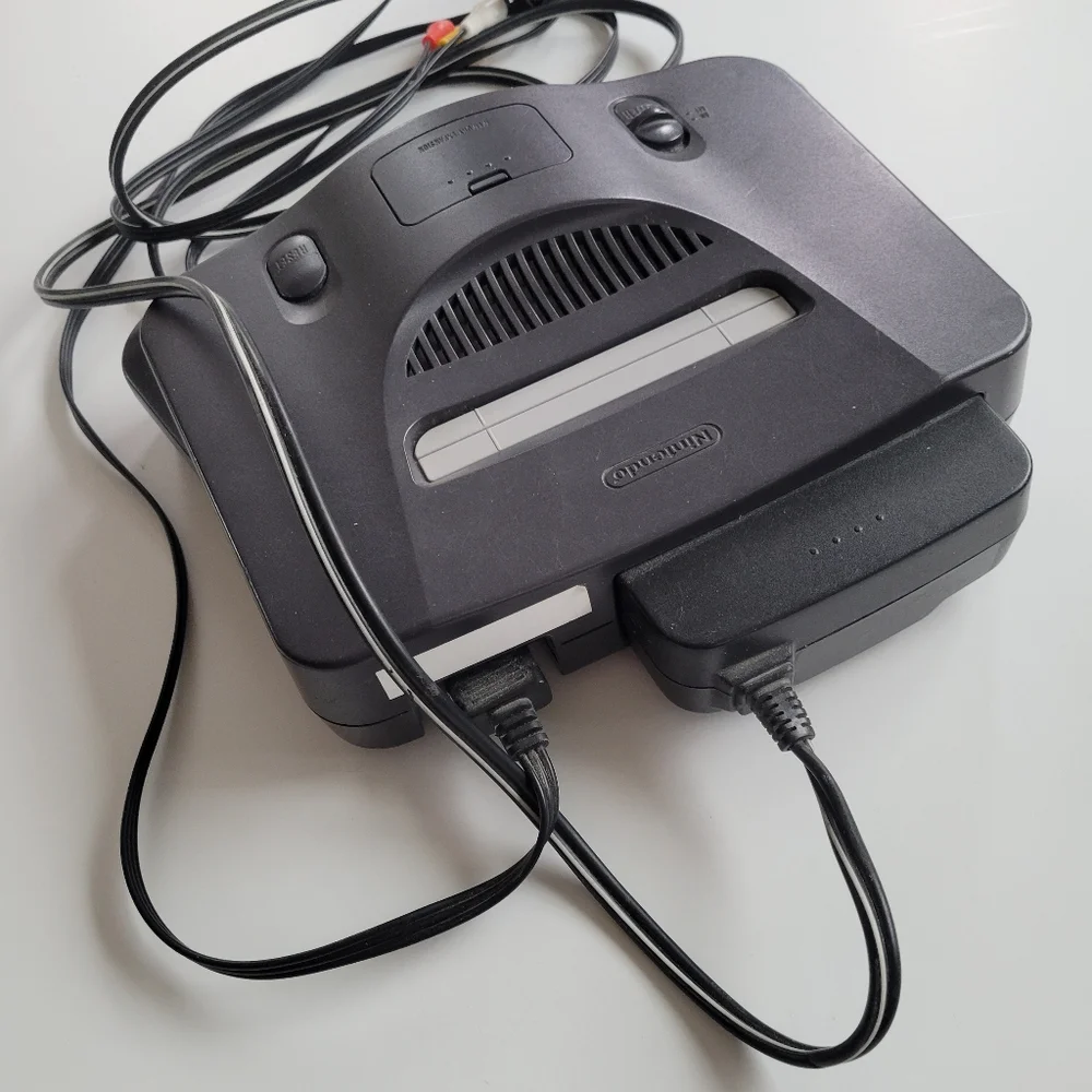 Nintendo Console with Gray Controllers